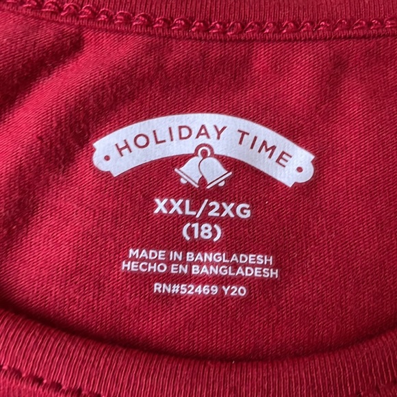Holiday Time graphic tee red long sleeves shirt for kids size XXL - Picture 5 of 8
